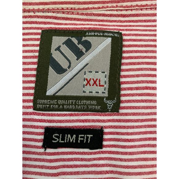 Urban Behavior Mens XXL Plaid Pearl Snap Slim Fit Long Sleeve Shirt Western - Picture 4 of 13